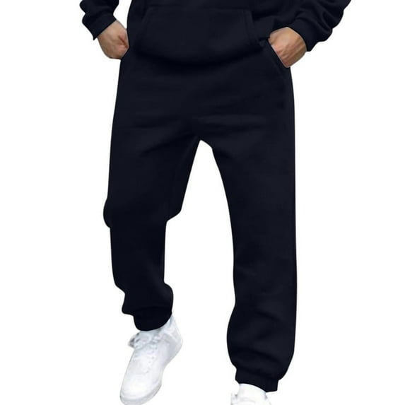 safuny Men's Sports Sweatpants Joggers Pants with Pockets Drawstring Trousers Big&Tall Track Pants Fashion Activewear Solid Color Lounge Pants Casual Blue L