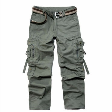 safuny Men's Sports Sweatpants Straight Leg Cargos Pants with Pockets Jog Pants Fashion Solid Color Training Pants Casual Activewear Zipper Trousers Big&Tall Green 33