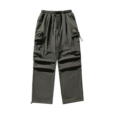 safuny Men's Sports Workout Pants Winter Thicken Loose Cargos Sweatpants Pockets Trousers Big&Tall Casual Outdoors Pants Athletic Pants Drawstring Green XXL
