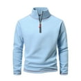 thumbnail image 1 of safuny Men's Stand Collar Sweatshirts Loose Fleece Shirts Big&Tall Pullover Fashion Outwear Long Sleeve Sports Quarter Zipper Tops Fall Winter Casual Activewear Fuzzy Blue XXXL, 1 of 4