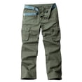 thumbnail image 1 of safuny Men's Straight Leg Cargos Pants with Pockets Fashion Sports Sweatpants Solid Color Training Pants Casual Activewear Zipper Trousers Big&Tall Jog Pants Green 36, 1 of 8
