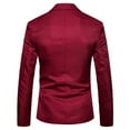 thumbnail image 1 of safuny Men's Suit Jackets Fashion Solid Color Party Outwear Workout Casual Blazer Clothes Lapel Cardigans Long Sleeve Business Coat Red S, 1 of 4