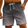 safuny Men's Swim Trunks Shorts Swimwear Bathing Pants Drawstring Casual Summer Relaxed Breathable Pants Gradient Color Teens Boys Fashion Trousers Athletic Clearance Gray S