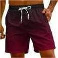 thumbnail image 1 of safuny Men's Swim Trunks Shorts Swimwear Bathing Pants Drawstring Casual Summer Relaxed Breathable Pants Gradient Color Teens Boys Fashion Trousers Athletic Pink XXL, 1 of 9