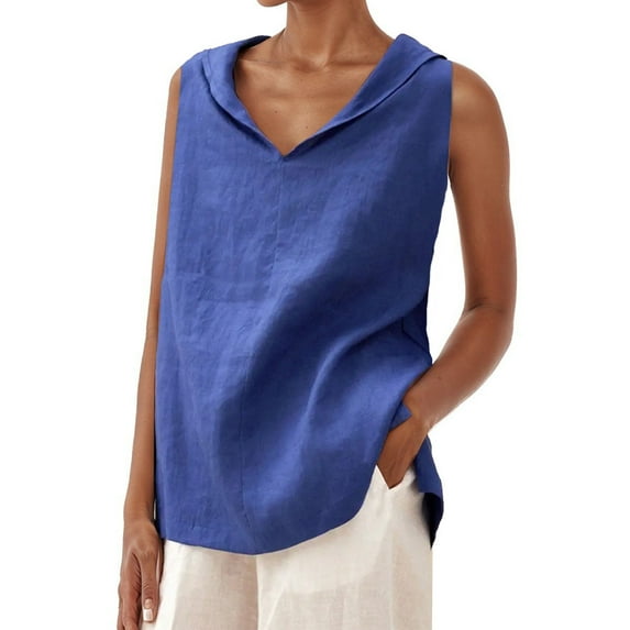 Women's Casual V Neck Sleeveless Loose Fit Tank Top for Everyday Wear Spring Summer Fall Comfortable Relaxed Blouse Too Athletic Top Women 4x Top Women Petite Short Tops Women 2x Tops for Women