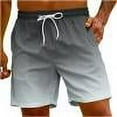 thumbnail image 1 of safuny Men's Swim Trunks Shorts Swimwear Bathing Pants Drawstring Casual Summer Relaxed Breathable Pants Gradient Color Teens Boys Fashion Trousers Athletic Silver M, 1 of 9