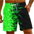 thumbnail image 1 of safuny Men's Swim Trunks Shorts Swimwear Pants Teens Boys Holiday Drawstring Fashion Trousers Casual Summer Relaxed Pants Athletic Flame Graphic Gradient Color Clearance Green XL, 1 of 9