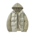 thumbnail image 1 of safuny Men's Thick Hooded Jacket Long Sleeve Casual Coats Soft Breathable Fabric Fashion Outdoor Daily Wear Jacket for Men Unrestrained and Style Khaki L, 1 of 7