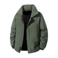thumbnail image 1 of safuny Men's Thick Warm Long Sleeve Hooded Zipper Cardigan Jacket Soft Breathable Fabric Casual Outdoor Fashion Wear Ideal for Daily Activities Green M, 1 of 8