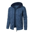 thumbnail image 1 of safuny Men's Track Hooded Jackets Full Zip Tops Casual Solid Stand Colar Lightweight Sweatshirt Coat Workout Running Jacket Navy L, 1 of 4