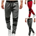 thumbnail image 1 of safuny Men's Track Pants Jogger Pants with Pocket Sports Sweatpants Activewear Fashion Color Block Lounge Pants Casual Elastic Waist Drawstring Trousers Big&Tall Gray L, 1 of 7