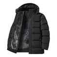 thumbnail image 1 of safuny Men's Warm Puffer Jacket Fleece Lined Hooded Winter Coat with Pockets Black XXXL, 1 of 4