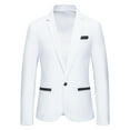 thumbnail image 1 of safuny Men's Wedding Outwear Fall Winter Suit Party Jackets with Pockets Big&Tall Casual Loose Formal Blazer Long Sleeve Business Coat Button Lapel Open Front Cardigans Clearance White XL, 1 of 9