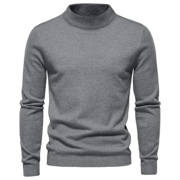 safuny Men's Winter Clearance Pullover Casual Activewear Long Sleeve Basic Tops Shirts Stand Collar Sweatshirts Relaxed Slim Knitted Sweaters Big&Tall Workout Fashion Gray XXL
