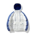 thumbnail image 1 of safuny Men's Winter Hoode Coats Warm Fleece Lined Down Full Zip Windproof Drawstring Hoodie Jackets with Pockets White XXL, 1 of 3