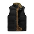 thumbnail image 1 of safuny Men's Winter Outerwear Fleece Lined Sleeveless Jackets Warm Quilted Puffer Casual Outdoor Black XL, 1 of 7