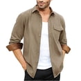 thumbnail image 1 of safuny Men's Workout Patchwork Color Block Pullover Turn Down Collar Sweatshirts Button Long Sleeve Tops Pockets Loose Business Shirts Big&Tall Casual Shackets Yellow XXXL, 1 of 4