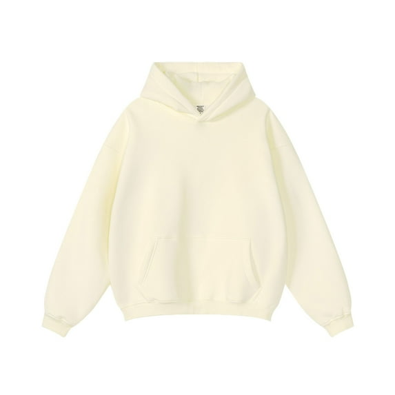 safuny Men's Workout Solid Color Pullover Casual Long Sleeve Tops Pockets Crew Neck Sweatshirts Loose Hoodies Shirts Big&Tall Fashion Beige XL