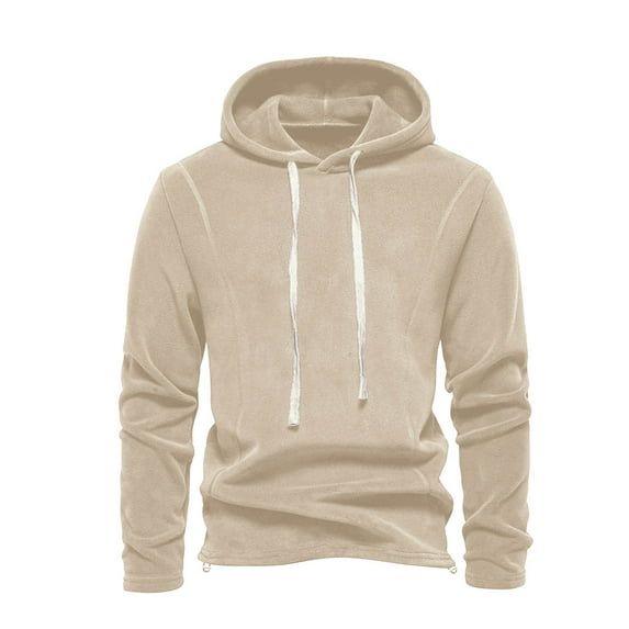 safuny Men's Workout Solid Color Pullover Crew Neck Sweatshirts Loose Hoodies Shirts Big&Tall Fashion Long Sleeve Tops Drawstring Casual Soft Fleece Yellow XXXL