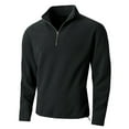 thumbnail image 1 of safuny Men's Workout Solid Color Pullover Loose Shirts Big&Tall Long Sleeve Tops Stand Collar Sweatshirts Half Zipper Fashion Casual Black S, 1 of 9