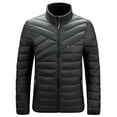 thumbnail image 1 of safuny Men's Zipper Cardigan Windproof Insulated Jacket with Hood Long Sleeve Winter Coat Warm Fashionable Casual Outerwear for Everyday Wear Travel Black L, 1 of 7