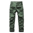thumbnail image 1 of safuny Men's Zipper Trousers Big&Tall Straight Leg Cotton Cargo Pants with Pockets Fashion Jog Pants Activewear Solid Lounge Pants Casual Sports Sweatpants Green XXL, 1 of 7