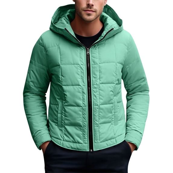 safuny Men's Zippered Hooded Cardigan Long Sleeve able Soft Fabric Warm Jacket with Zipper Pocket for Outdoor Work Sports Activities Green M