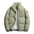 thumbnail image 1 of safuny Men's ffer Jacket Zip Up Stand Collar Warm Thickened Jacket Winter Coats Resistant Windproof Jacket Green M, 1 of 9