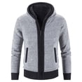 thumbnail image 1 of safuny Men's hoodies Classic Cardigan Sweaters Stand Collar Slim Casual Knitted Sweater long sleeve zipper Gray XL, 1 of 8