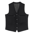 thumbnail image 1 of safuny Men's sleeveless jacket Coat Casual Slim Sleeveless Button Jacket Outdoor Solid Travel sleeveless jacket s Outwear with Zip Pockets Black XXL, 1 of 4