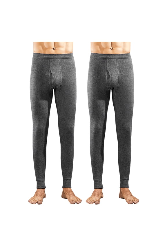 Mens Base Layer Pants 2Pcs Wool Heavyweight Thermal Pants Underwear Long Johns Pant Dark Gray M