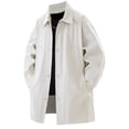 thumbnail image 1 of safuny Mens Mid Long Trench Windbreaker Lapel Trench Coat Fall Windproof Overcoat Casual Breasted Long Jacket Khaki XXXXL, 1 of 2