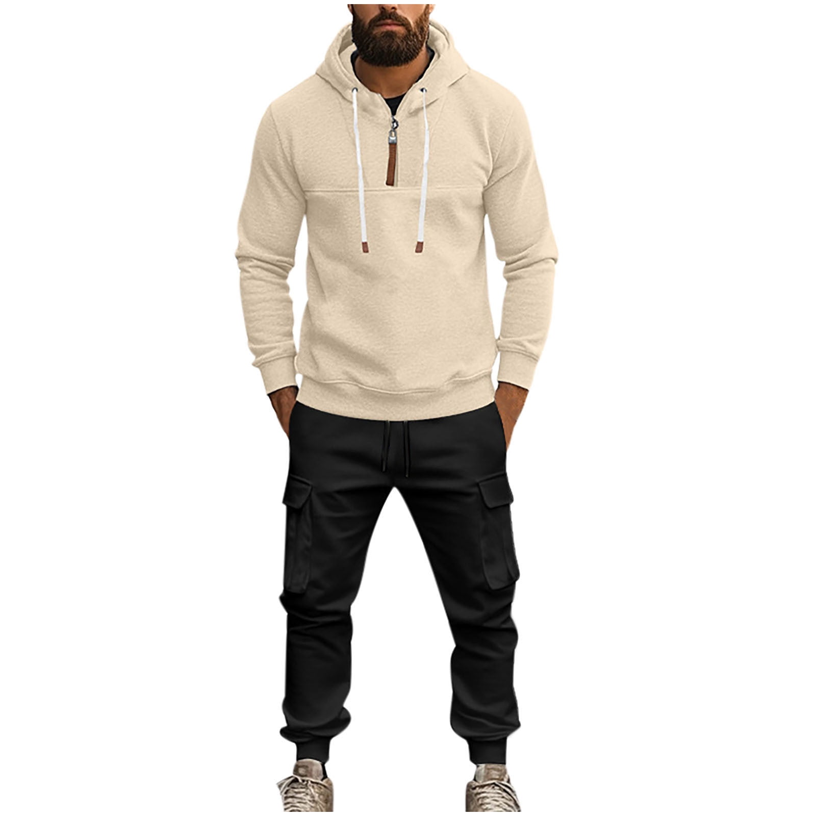 safuny Mens Sweatsuits 2 Piece Set Big Tall Sweatsuits Jogging Suits ...