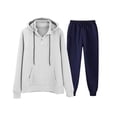 thumbnail image 1 of safuny Mens Sweatsuits 2 Piece Set Big Tall Sweatsuits Jogging Suits Hoodie Sweatpants Set Workout Set Pockets Outfits Quarter Zipper Spring Waffle Tracksuits Cotton Blue M, 1 of 2