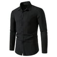 thumbnail image 1 of safuny Mens Top Pullover Floral Print Stripe Double Pocket Snap Shirt Comfy Casual Dressy Loose Plus Size TShirts Lapel Long Sleeve Black XL, 1 of 9
