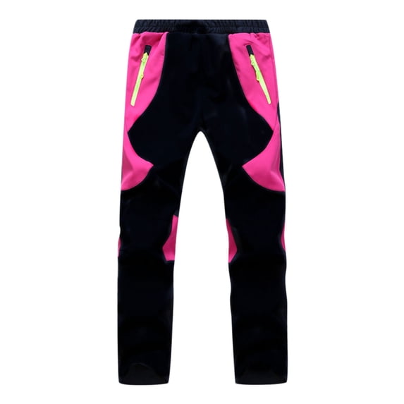 safuny Outdoor Hiking Pants for Men Soft Pockets Relaxed Elastic Waist Fashion Fall Spring Trousers Comfy Lounge Casual Color Block Full Length Pants Pink XXL