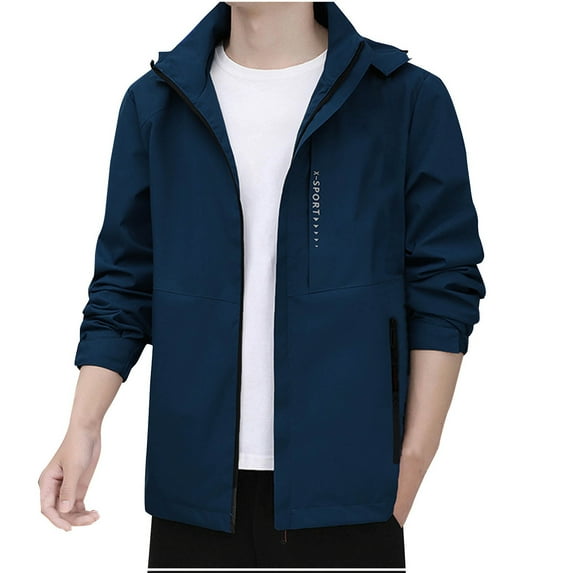 safuny Rain Jacket Women Lightweight Rain Jacket Active Outdoor Hooded Raincoat Packable Windbreaker Jacket Blue XXXXL