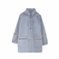 thumbnail image 1 of safuny Rainy Season Children's Raincoat Jacket Cute Print Hooded Mid-length Jacket with Pockets Solid Childs Clothes Playwear Long Sleeve Windproof Gray 6-7 Y, 1 of 9