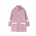 thumbnail image 1 of safuny Rainy Season Children's Raincoat Jacket Cute Print Hooded Mid-length Jacket with Pockets Solid Childs Clothes Playwear Long Sleeve Windproof Pink 4-5 Y, 1 of 8