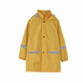 thumbnail image 1 of safuny Rainy Season Children's Raincoat Jacket Cute Print Hooded Mid-length Jacket with Pockets Solid Childs Clothes Playwear Long Sleeve Windproof Yellow 4-5 Y, 1 of 9
