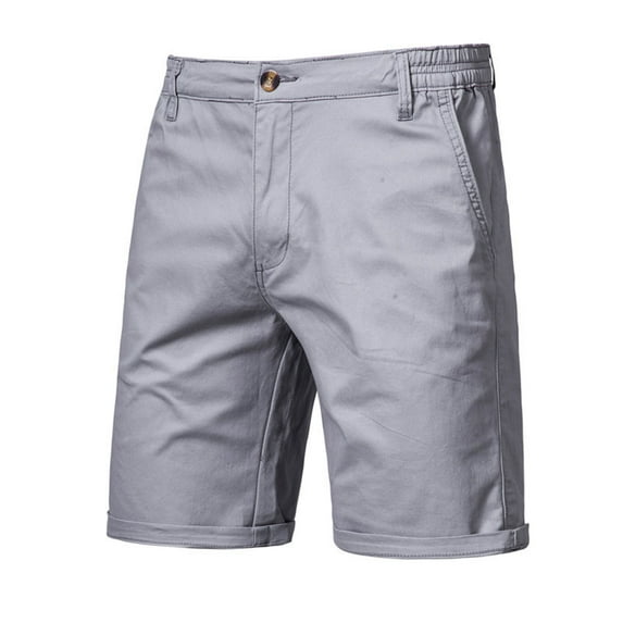 safuny Short Pants for Men Elastic Waist Solid Color Fashion Fall Spring Trousers Comfy Lounge Casual Soft Relaxed Fit Casual Wear Half Shorts Pants with Pocket Gray 38
