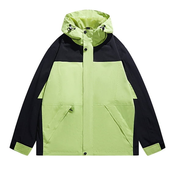 safuny Ski Jacket Snowboard Pullover Coat Baggy Hooded Insulated Waterproof Warm Jacket for Women Men Green _m XXL
