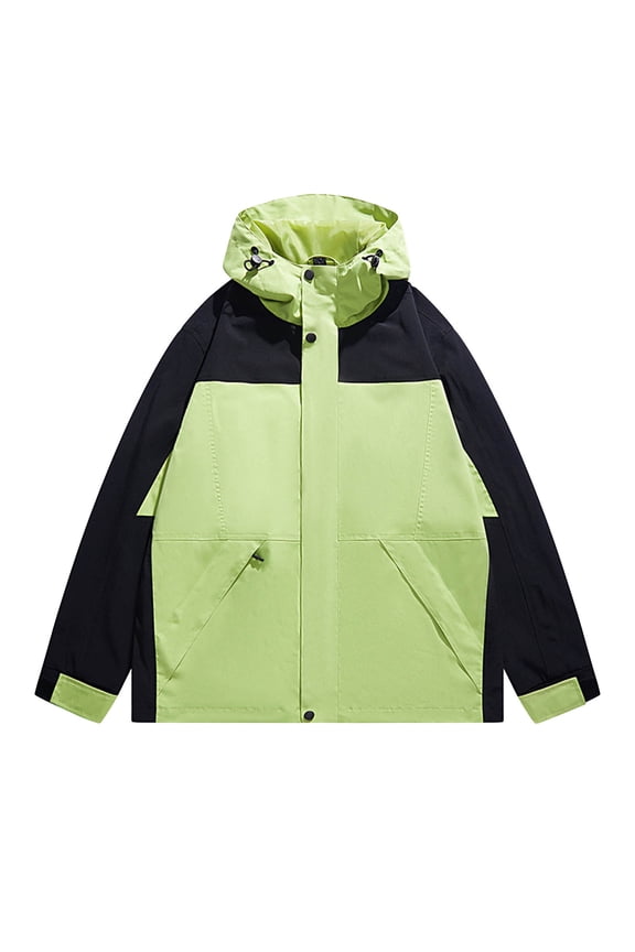 Ski Jacket Snowboard Pullover Coat Baggy Hooded Insulated Waterproof Warm Jacket for Women Men Green _m XXXXL