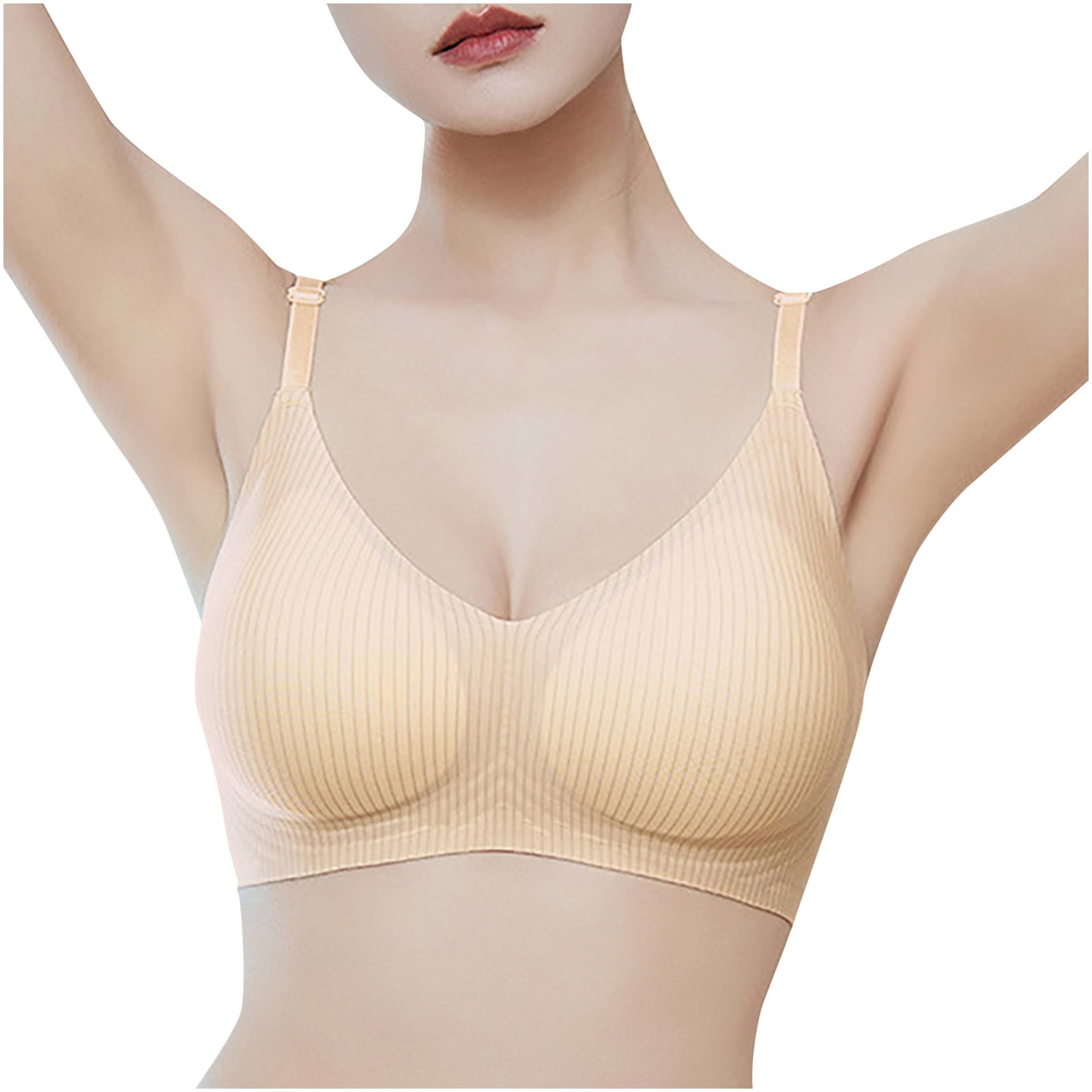 safuny Sports Bra for Women Ultra Light Lingerie Jelly Gel Traceless,  Breathable, Soft Support Comfort Daily Brassiere Underwear Wireless  Seamless Smoothing Beige L 