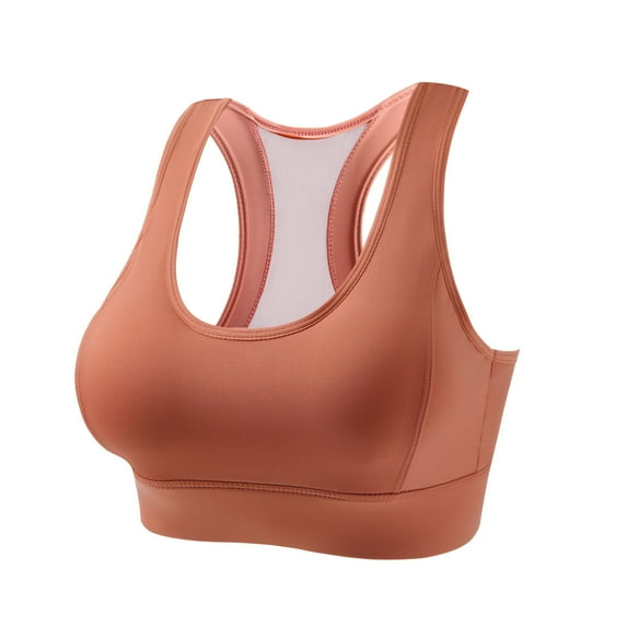safuny Sports Bra for Women Ultra Light Lingerie Yoga Wear Running Back Training Shock-proof Breasted Comfort Daily Brassiere Underwear Wireless Push-Up Bra Camisole Pink S