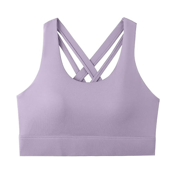 safuny Sports Everyday Bra for Women Seamless Smoothing Yoga Running Training Shock-proof Breasted Wireless Holiday Ultra Light Lingerie Brassiere Underwear Comfort Daily Purple L