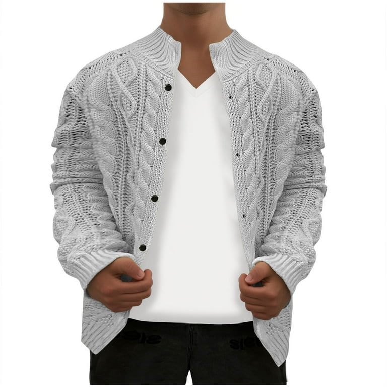 Men's Solid Color Casual Knit Cardigan Men's Solid Color Casual Knit Cardigan
