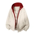 thumbnail image 1 of safuny Thick Long Sleeve Hooded Coat Fake Two-piece Breathable Soft Fabric Casual Standout Fashion Outerwear Ideal for Outdoor Daily Wear Beige M, 1 of 8