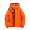 thumbnail image 1 of safuny Thick Warm Long Sleeve Hooded Zipper Cardigan Windproof Waterproof Men’s Jacket Soft Breathable Fabric Casual Outdoor Fashion Wear Orange XL, 1 of 2