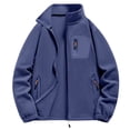 thumbnail image 1 of safuny Unisex Soft Warm Windproof Outdoor Jacket Long Sleeve Zipper Pocket Casual Coat Lightweight Breathable for Winter Hiking Travel Purple L, 1 of 6